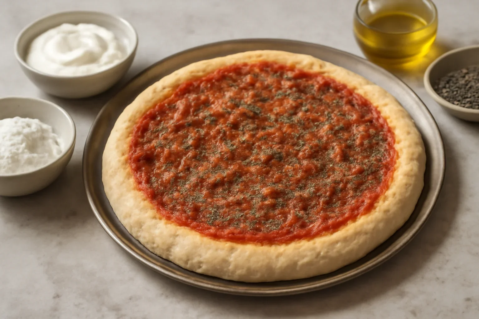 Pizza cu aluat fara drojdie