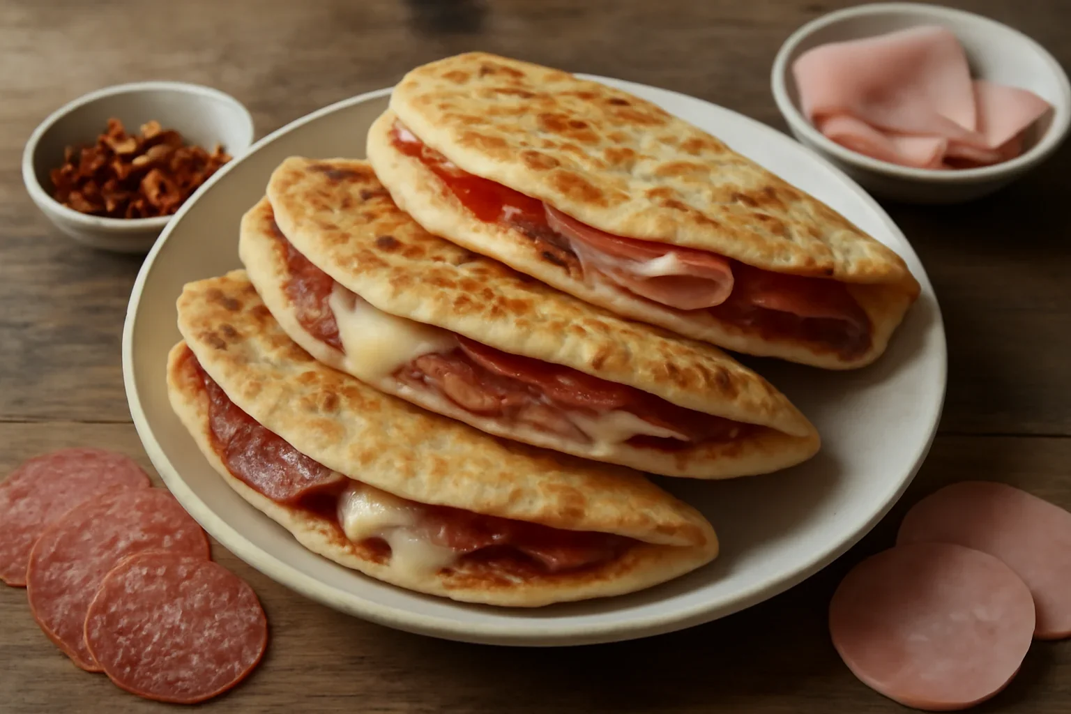 Lipii umplute cu mozzarella, afumatura si rosii