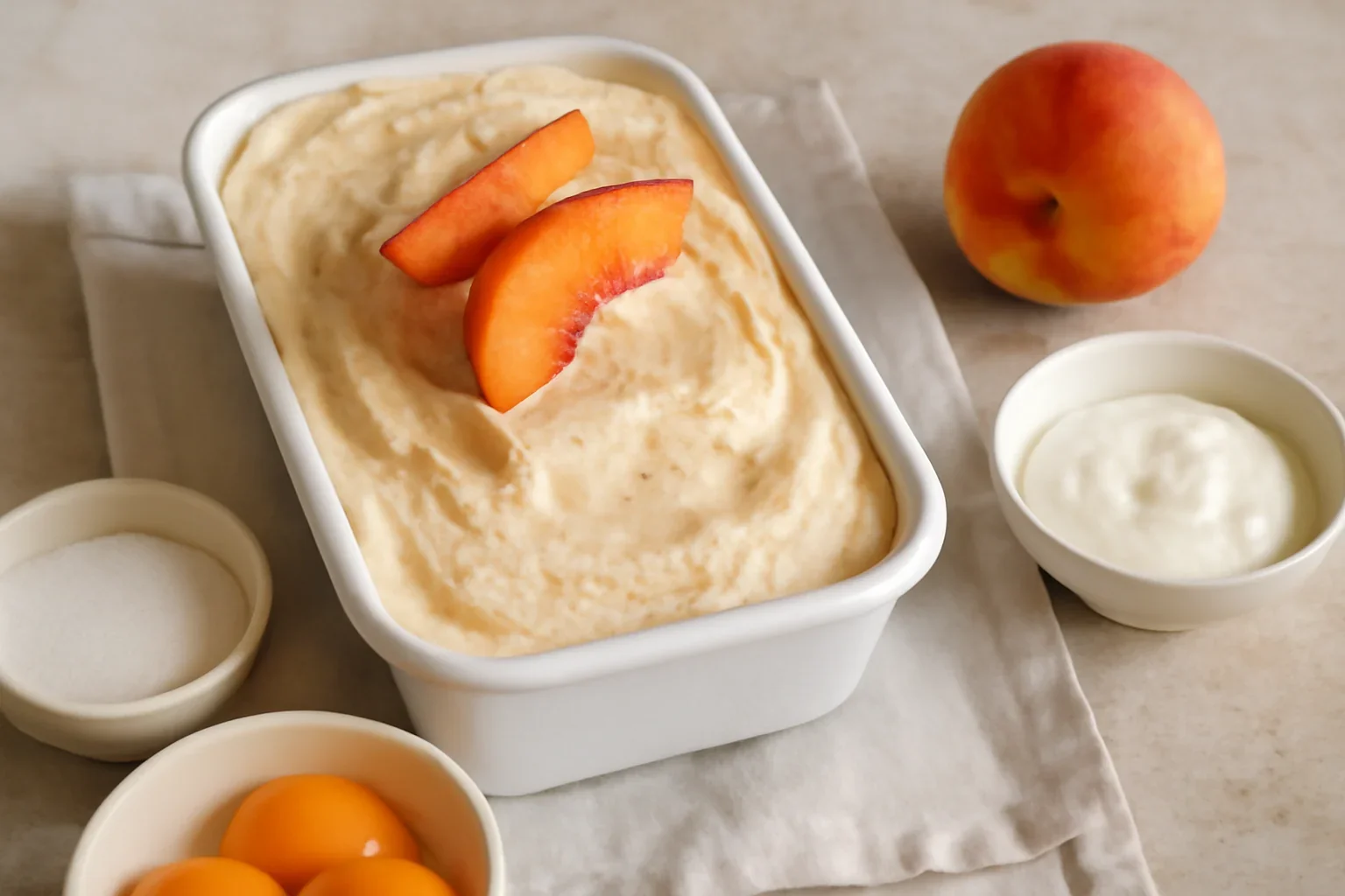 Inghetata de piersici sau nectarine cremoasa si aromata