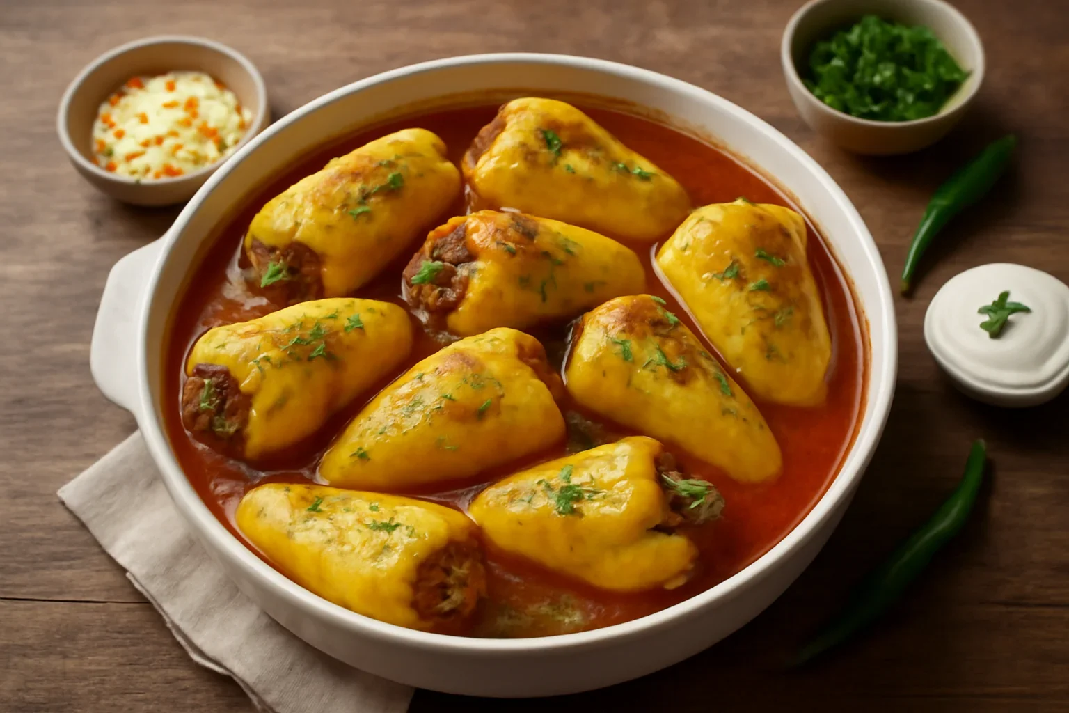 Ardei umpluti cu carne tocata, la cuptor, reteta de la bunica