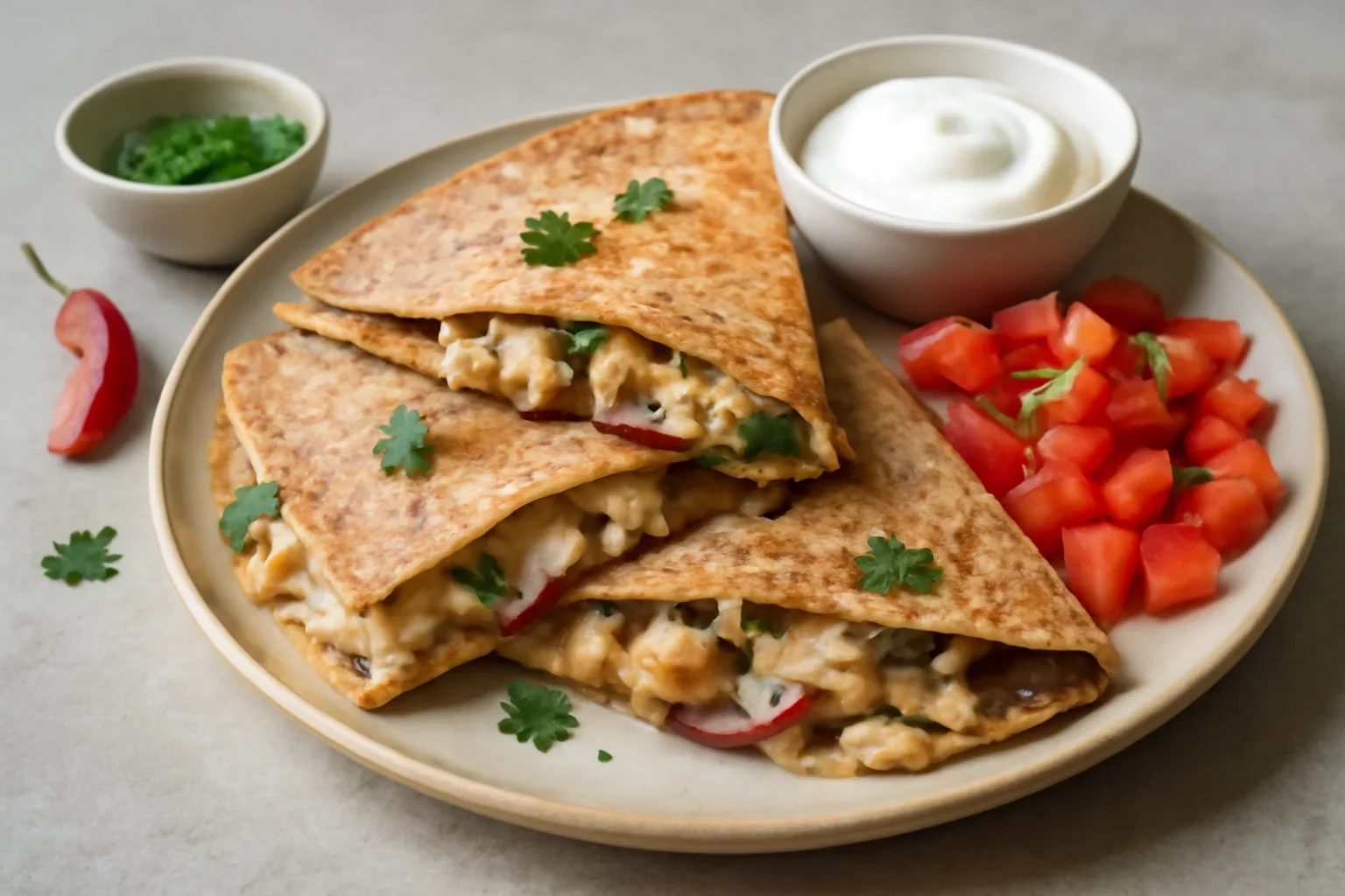 Quesadillas cu pui și mozzarella