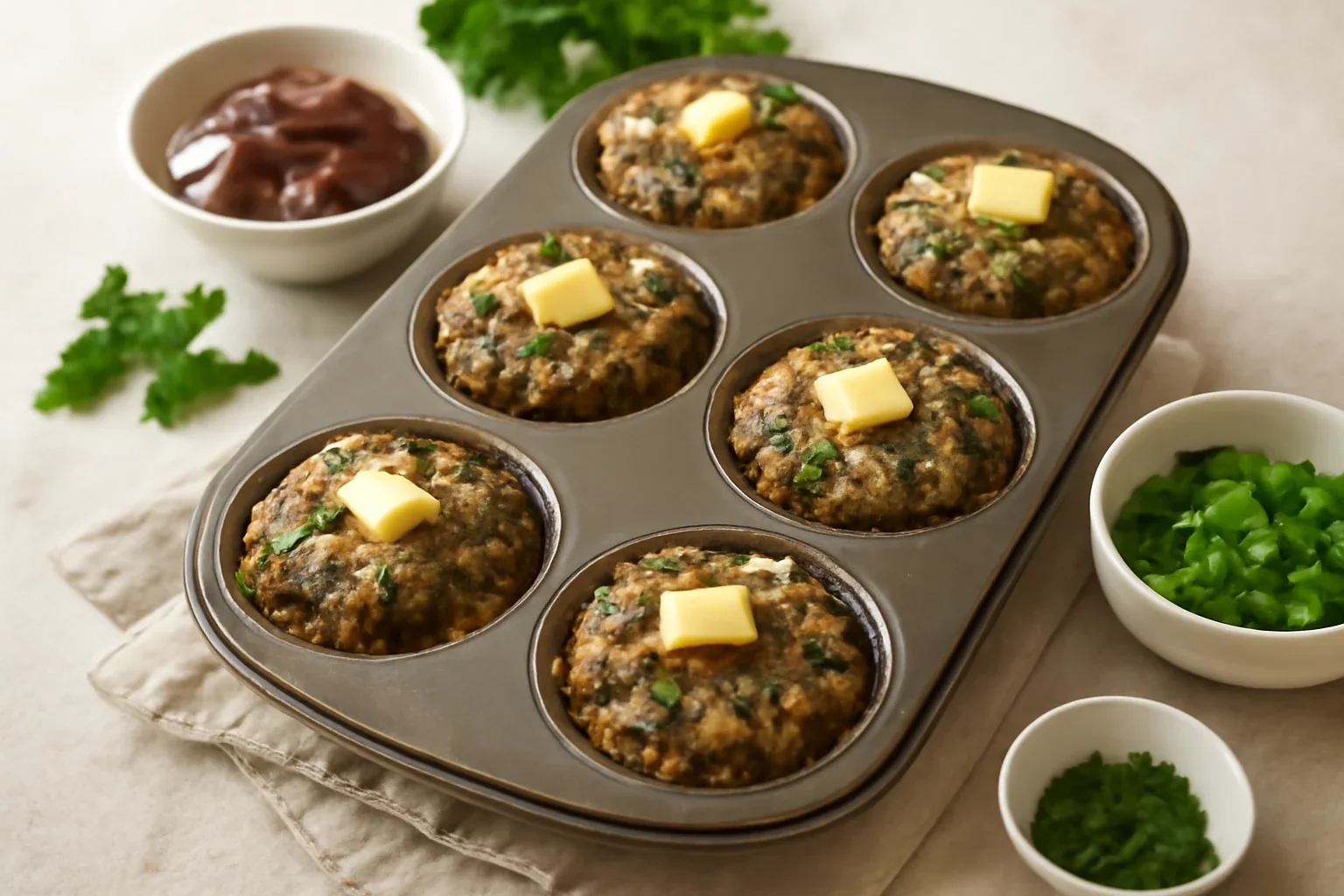 Mini drob de miel sau de pui copt în forme de brioșe (muffins) – rețeta de mini droburi fragede și gustoase