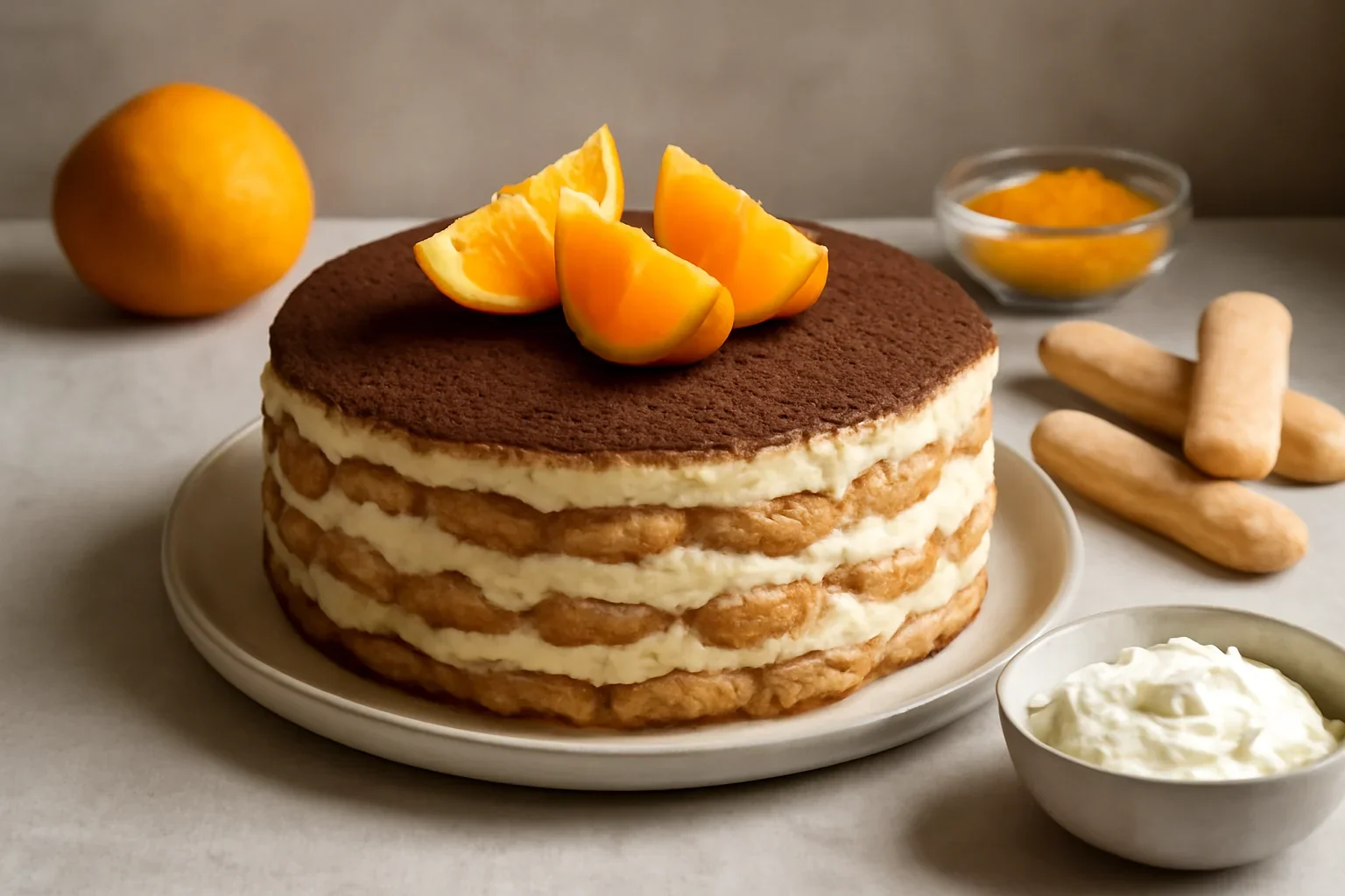 Tort Tiramisu cu portocale, fara oua