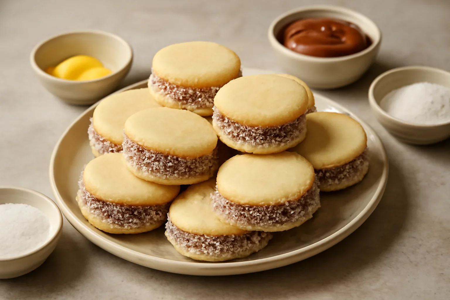 Fursecuri Alfajores – rețeta argentiniană de fursecuri cu cremă caramel