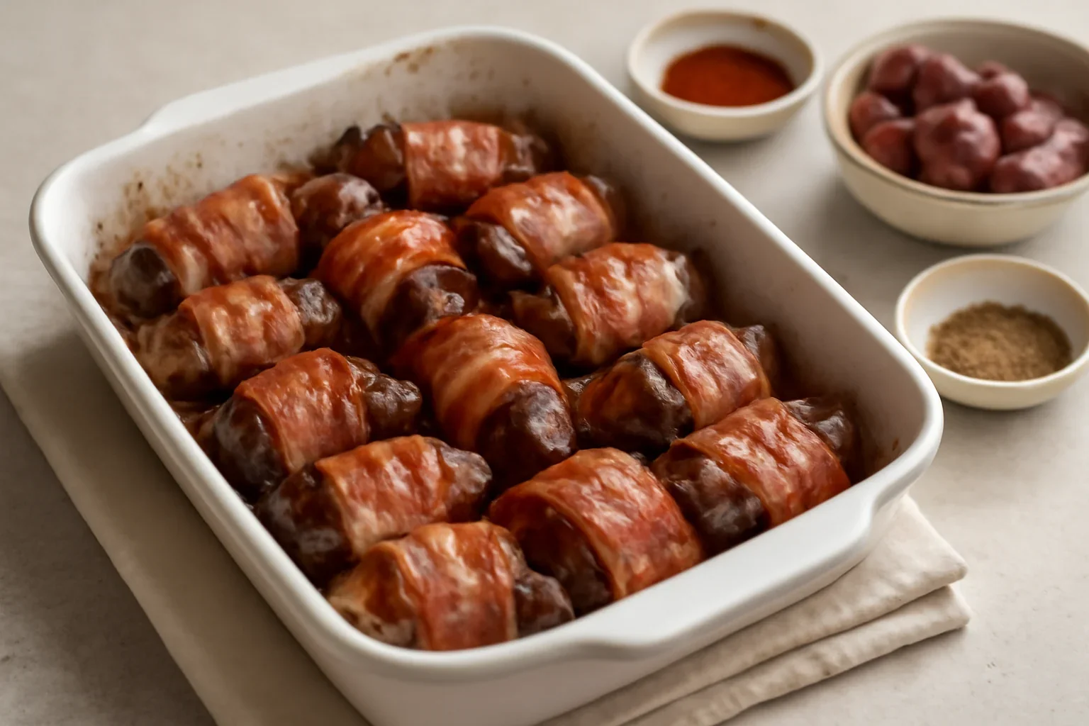 Ficăței în bacon la cuptor – rețetă simplă de aperitiv gustos