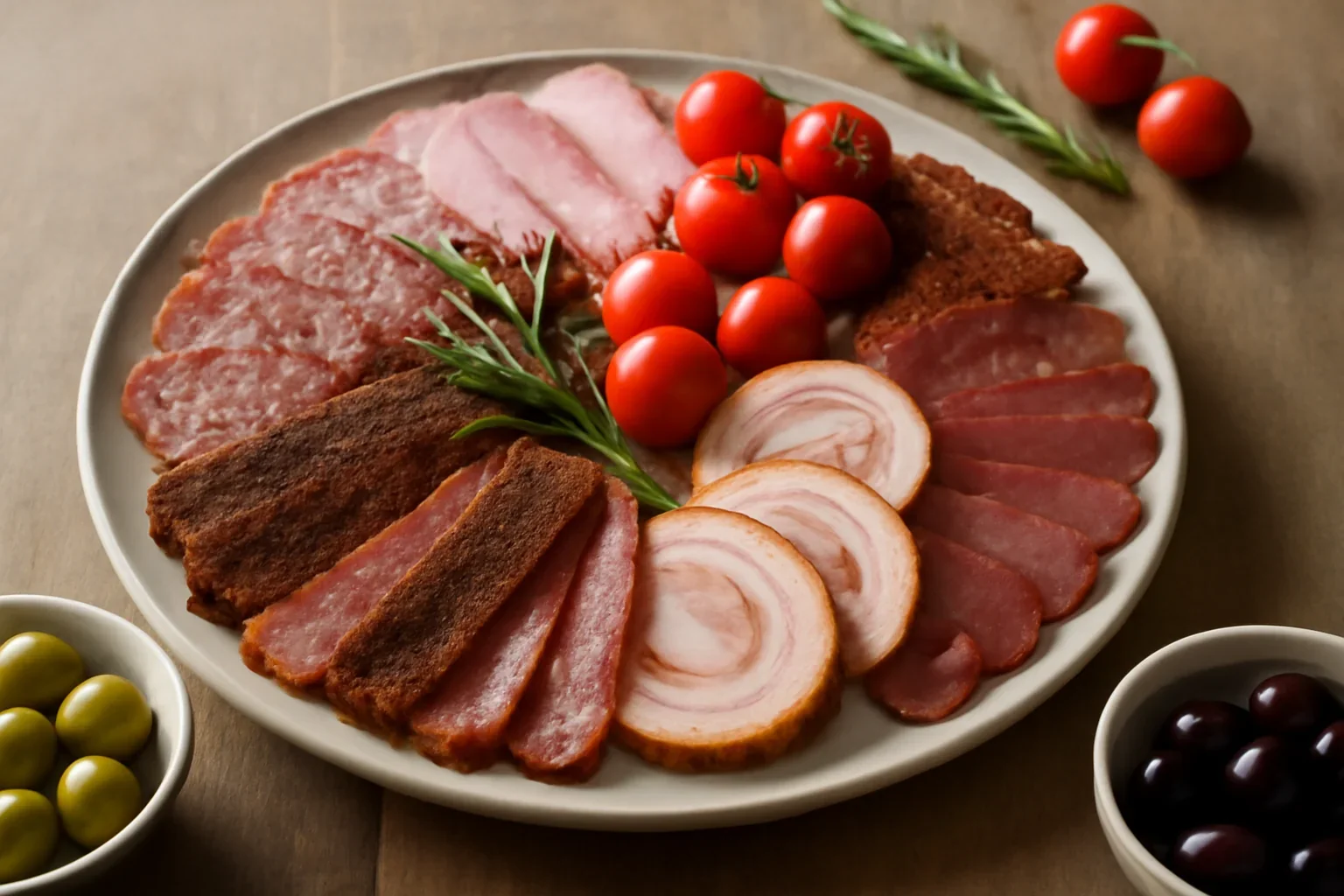 Platou aperitiv cu mezeluri