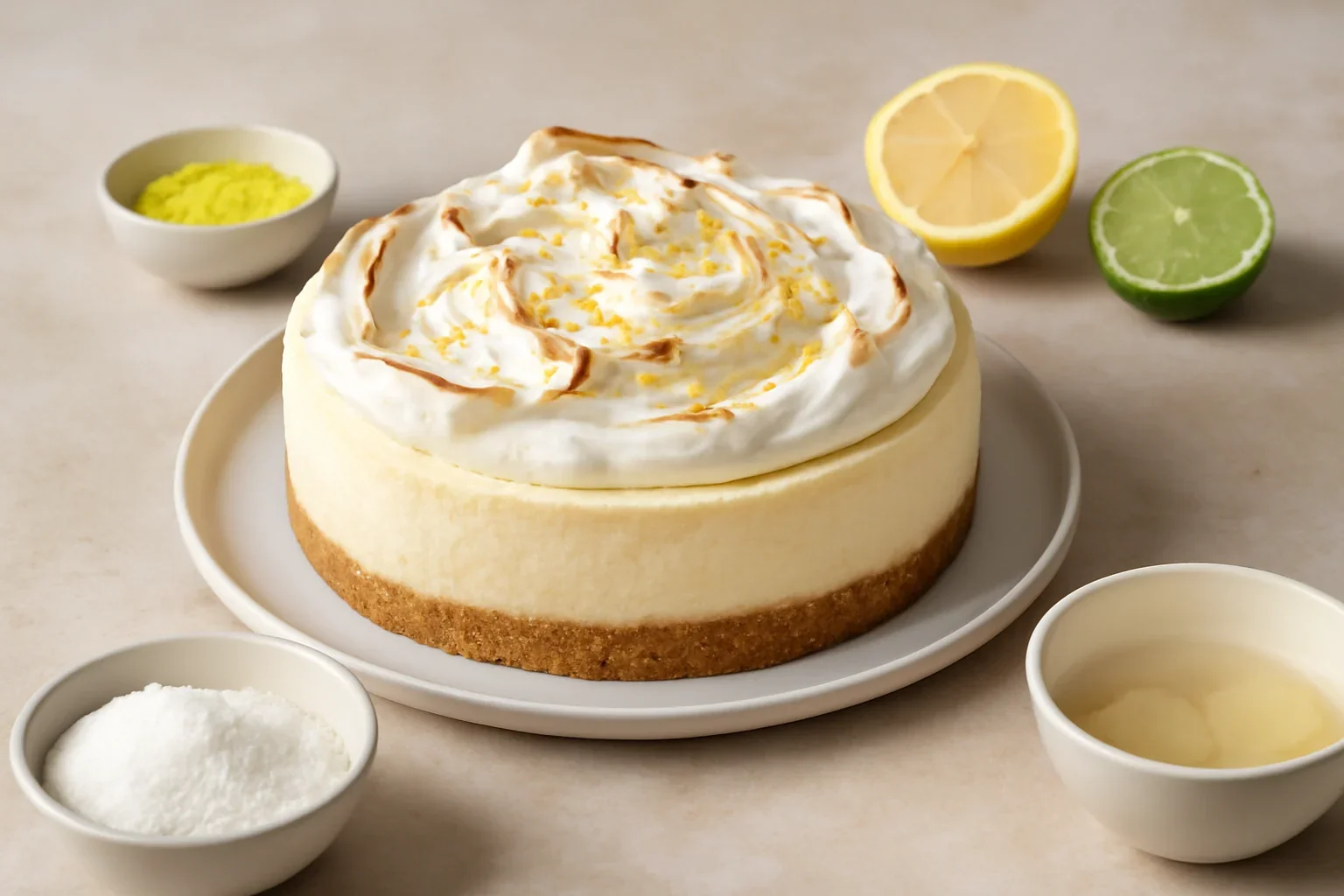Cheesecake cu lamaie si bezea