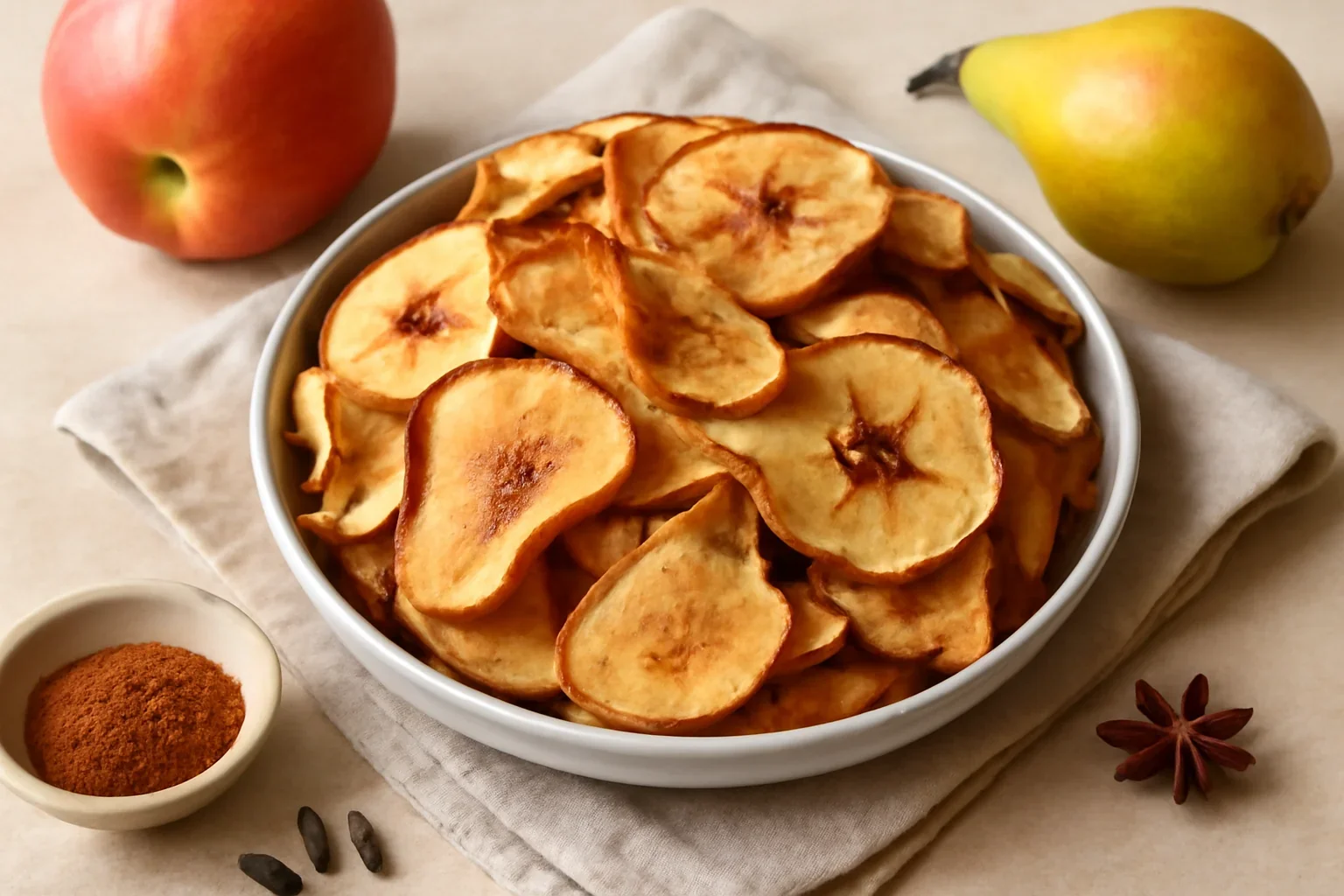 Mere și pere deshidratate rețeta de chipsuri de fructe fără zahăr
