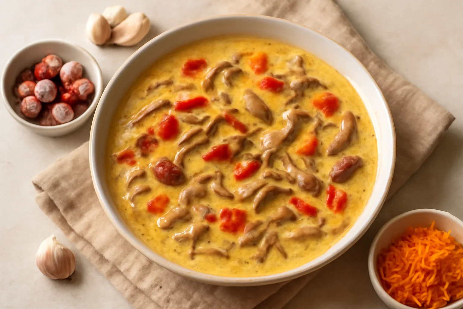 Ciorba falsa de burta din ciuperci pleurotus
