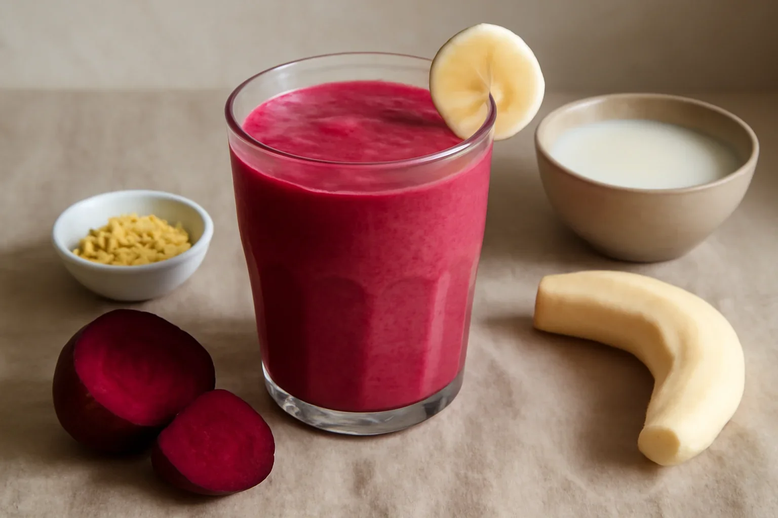 Smoothie de banane cu sfeclă roșie