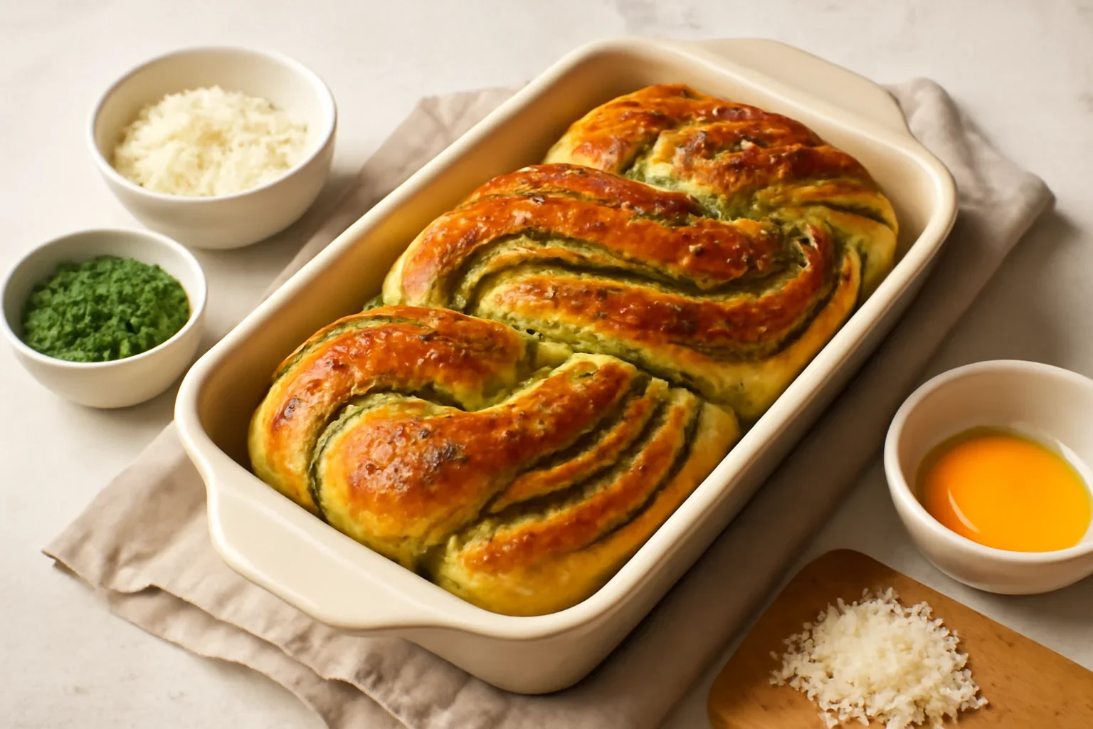 Cozonac cu pesto si parmesan