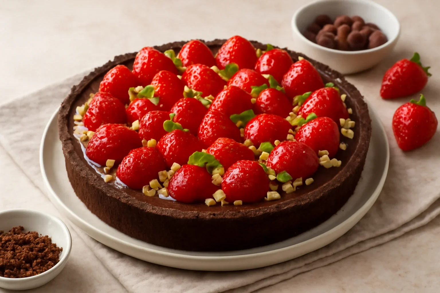 Tarta cu capsuni si ciocolata – fara coacere