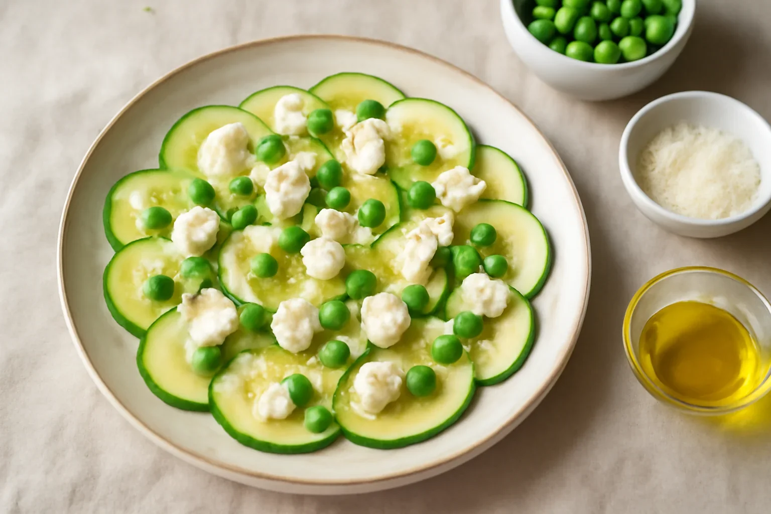 Carpaccio de zucchini cu brânză de capră