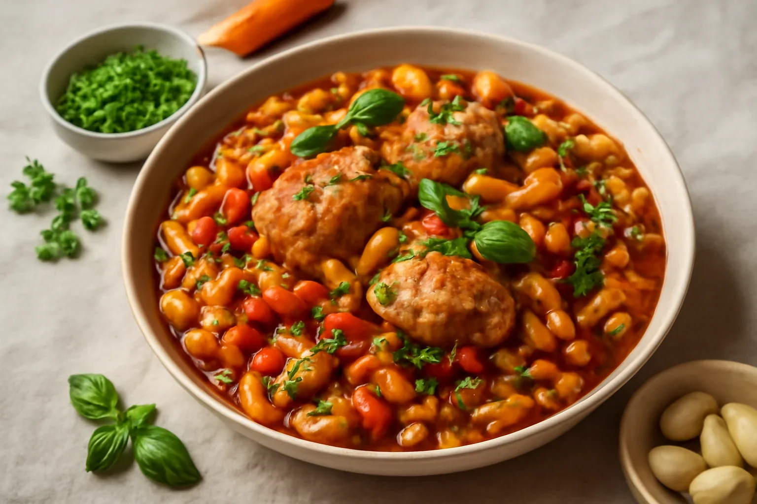 Tocanita de legume cu pui si macaroane
