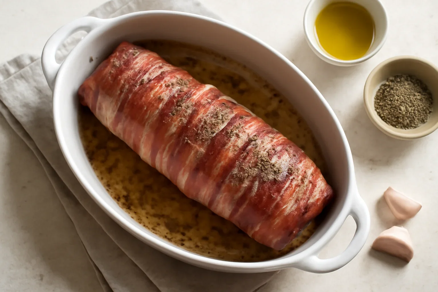 Muschiulet de porc in bacon, reteta simpla