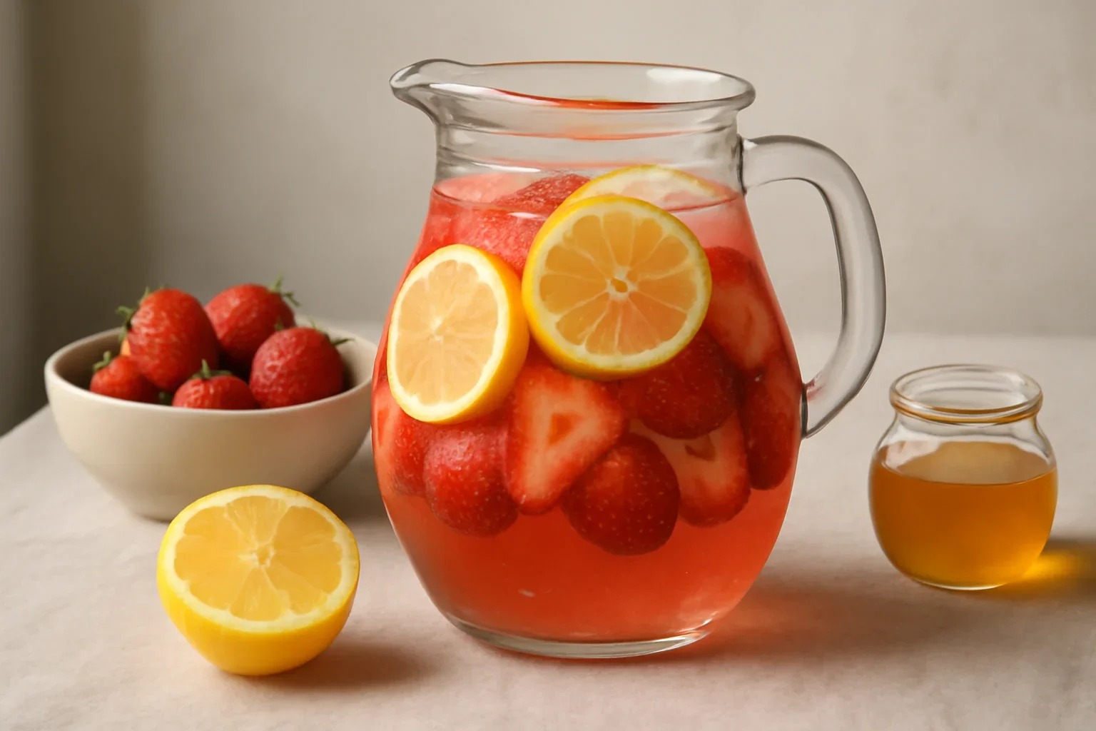 Limonada cu miere si capsuni