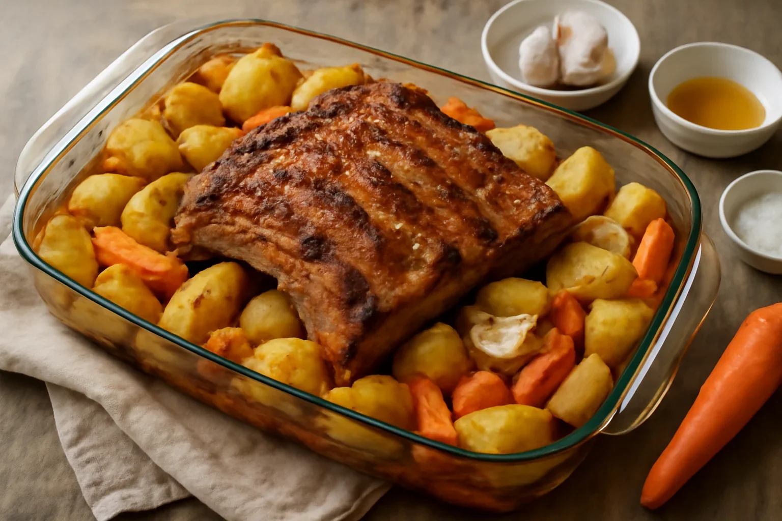 Coaste de porc la cuptor cu legume