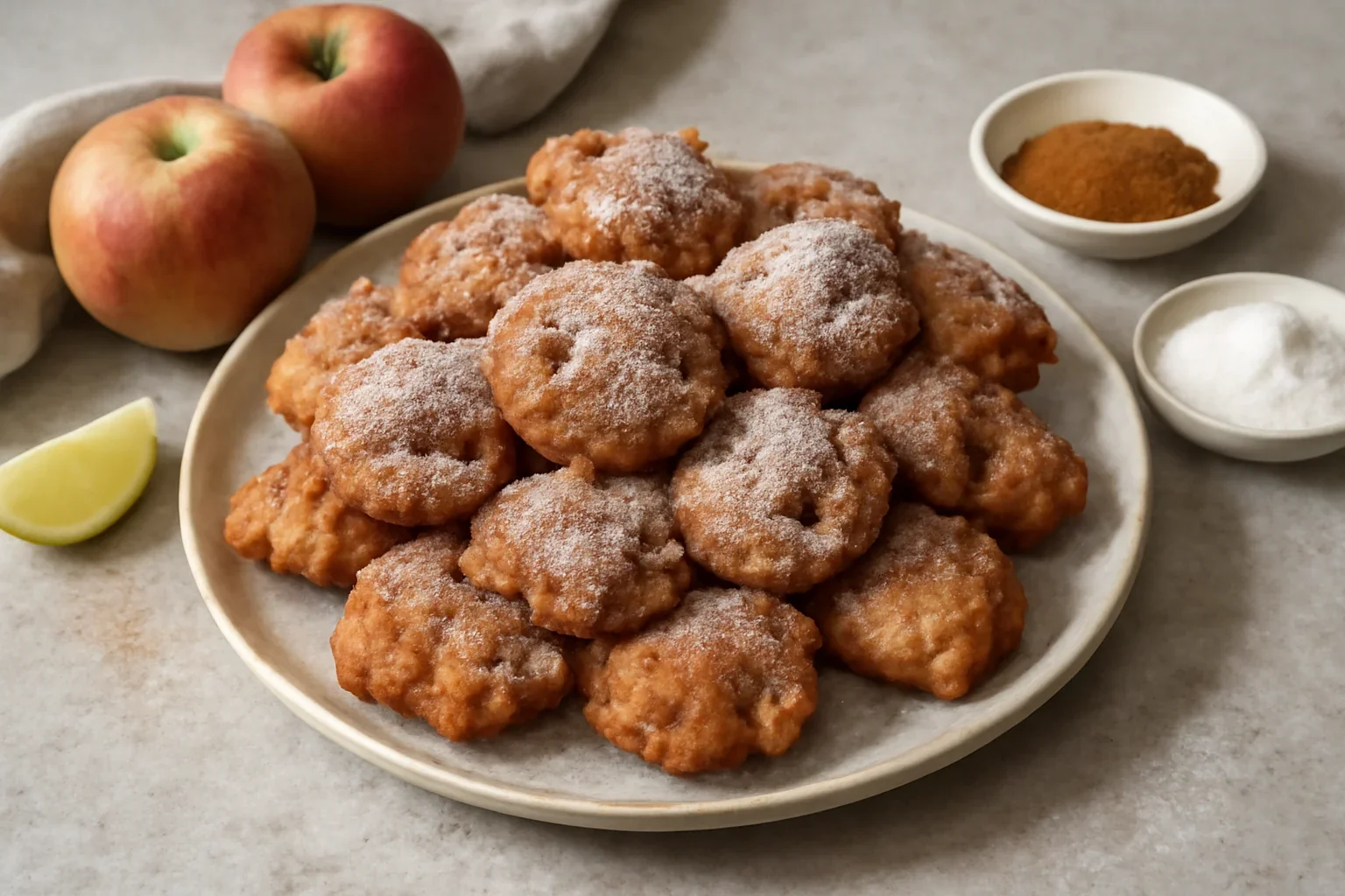 Gogosi cu mere (Apple fritters)