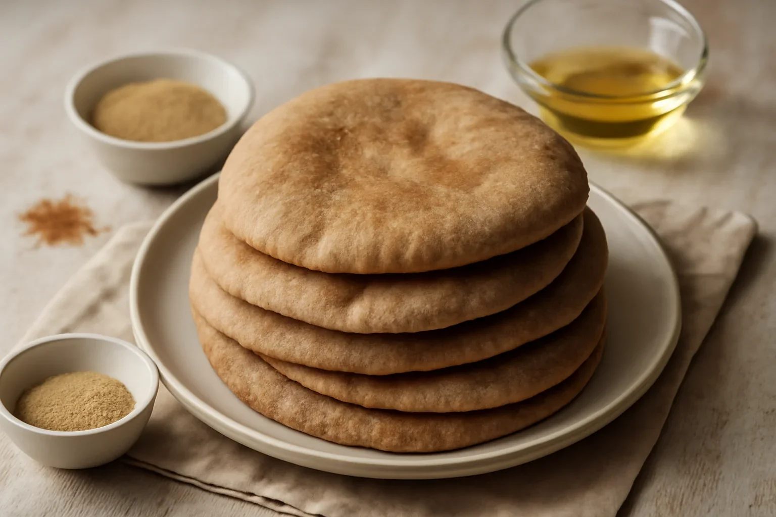 Pâine pita integrală de casă