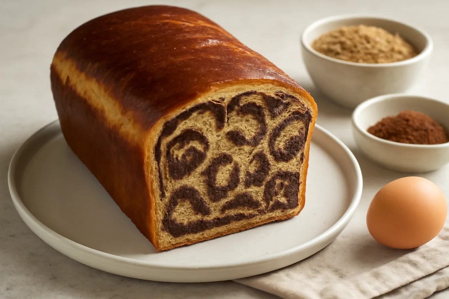 Cozonac cu nuca si cacao – leopard