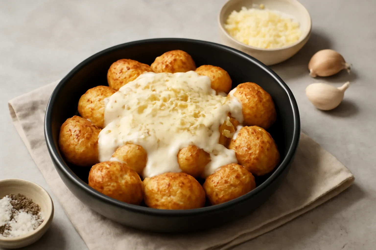 Cartofi noi la air fryer cu sos bechamel