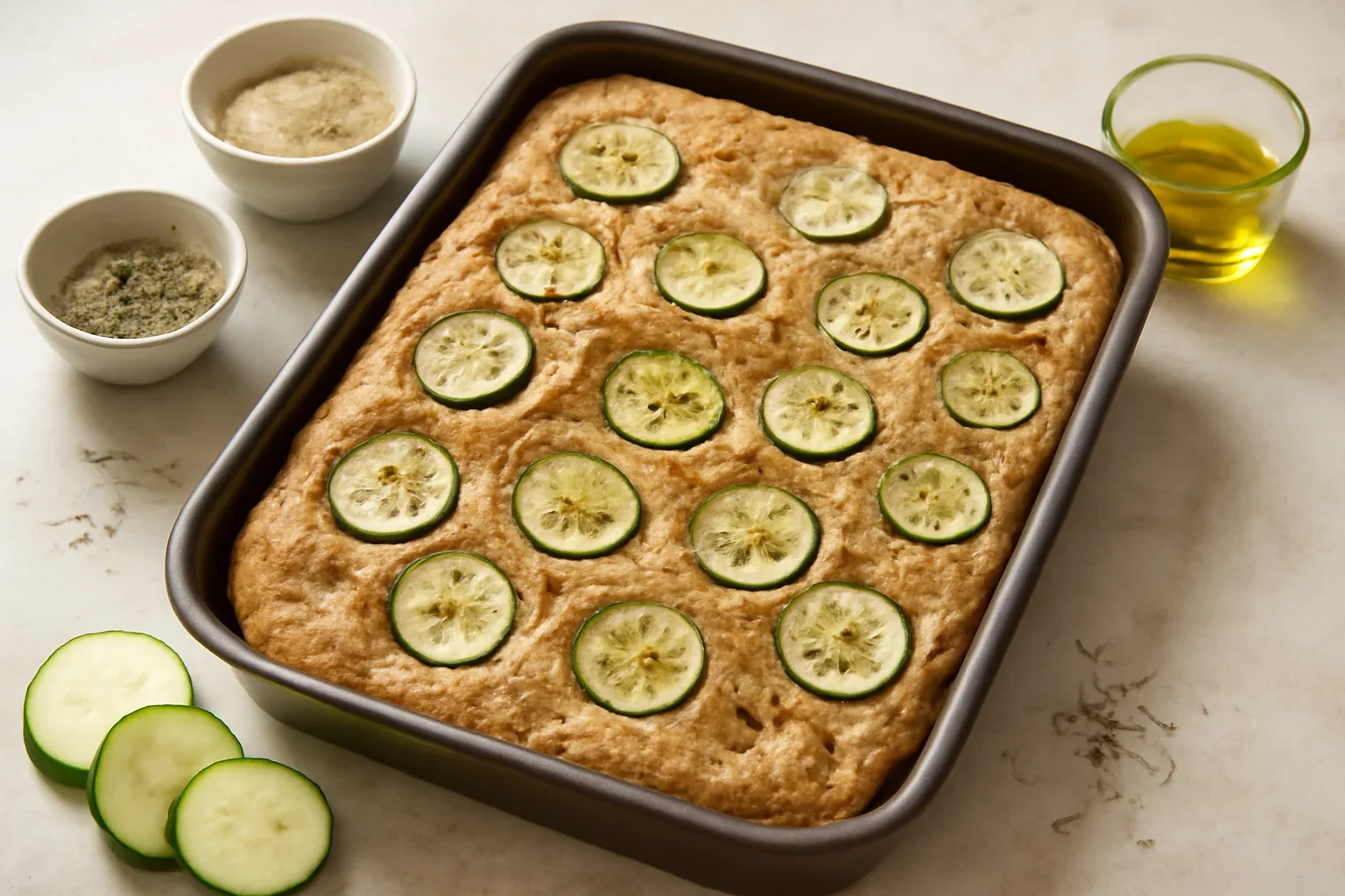 Focaccia italiană cu dovlecel
