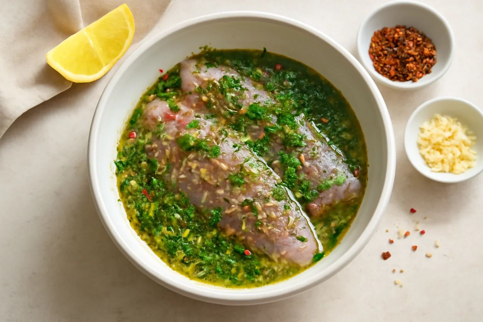 Marinada aromata cu usturoi si lamaie pentru peste