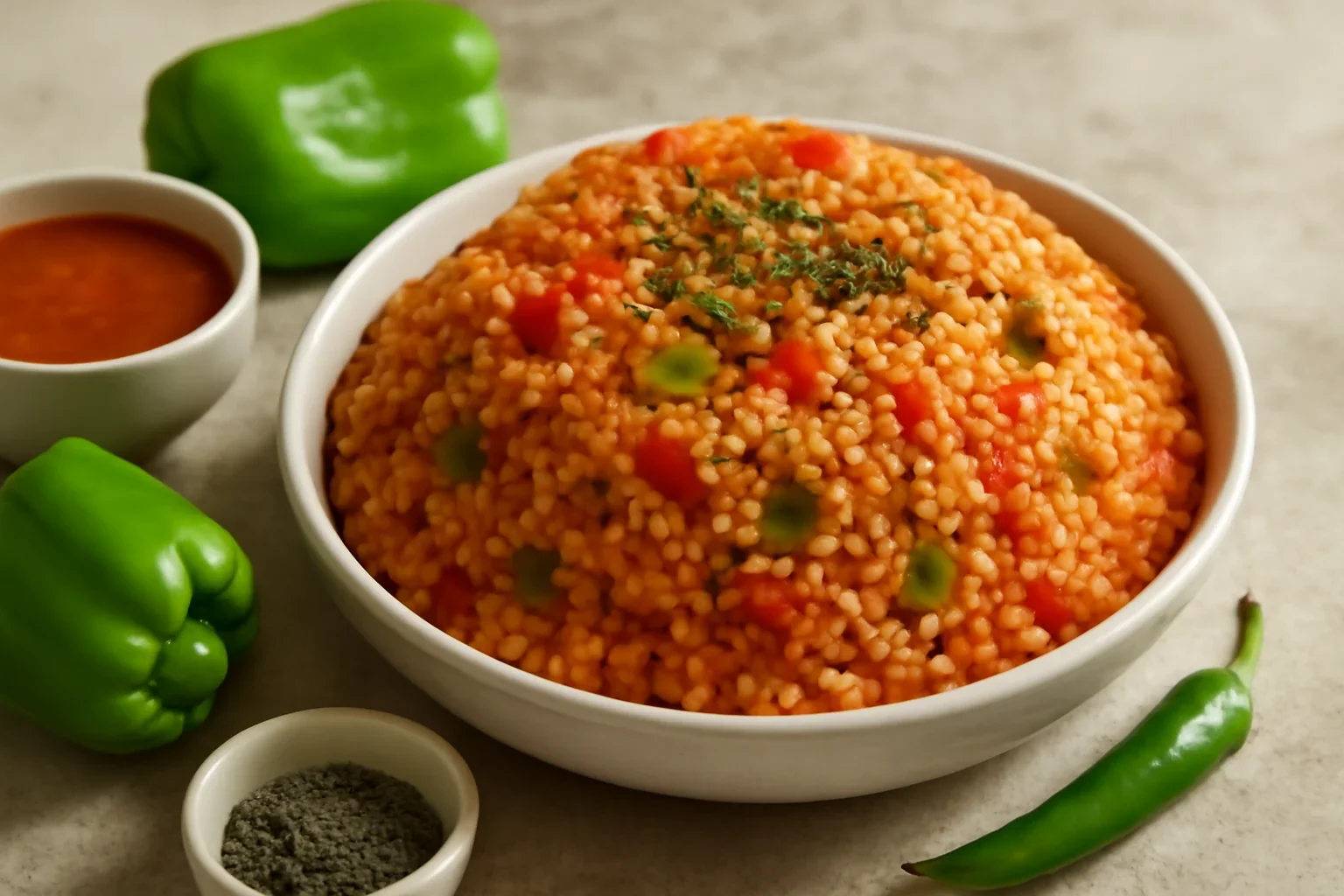 Bulgur reteta de pilaf turcesc cu rosii si ardei