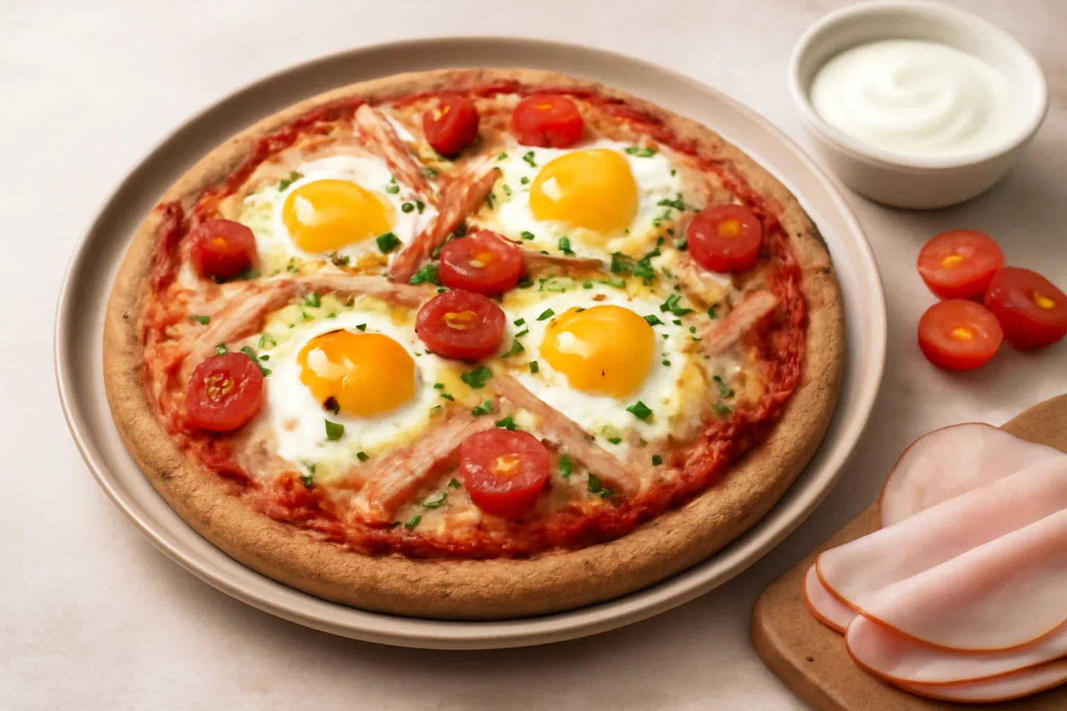 Pizza pentru mic dejun cu ouă