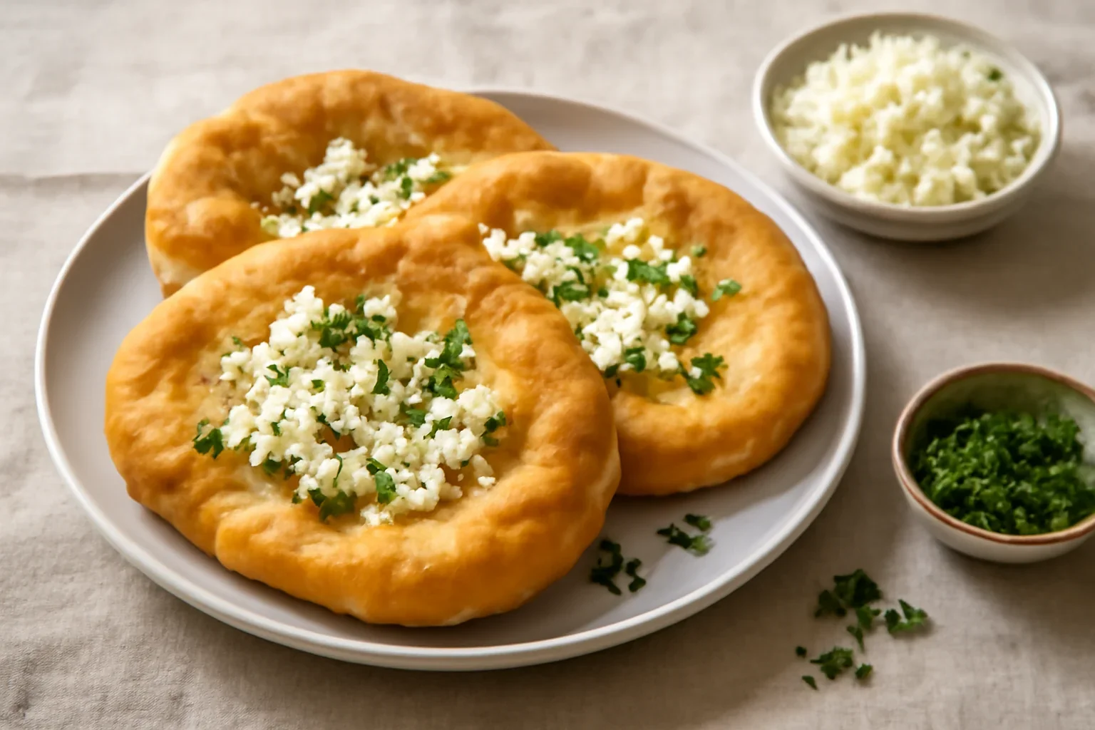 Langosi cu branza sarata, deliciul pufos al copilariei