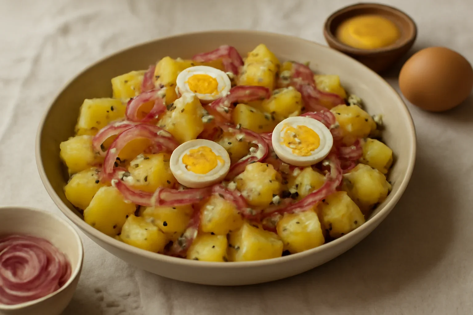 Salată de cartofi cu ceapă marinată – ca la mama acasă