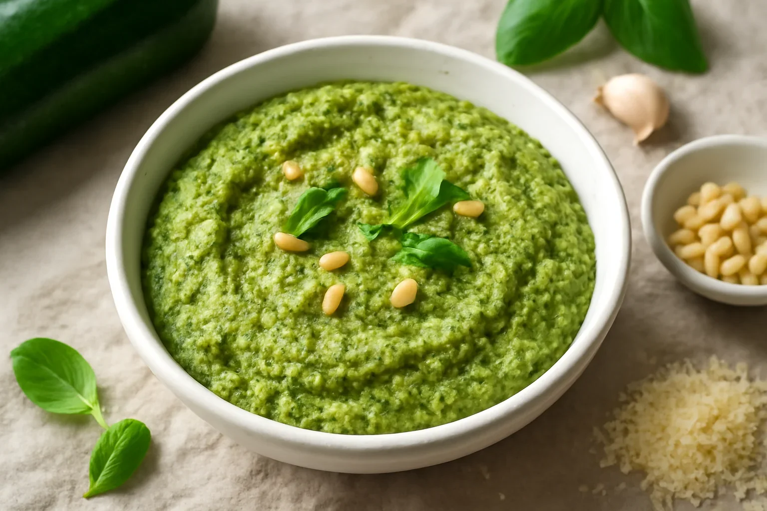 Pesto din dovlecei cruzi