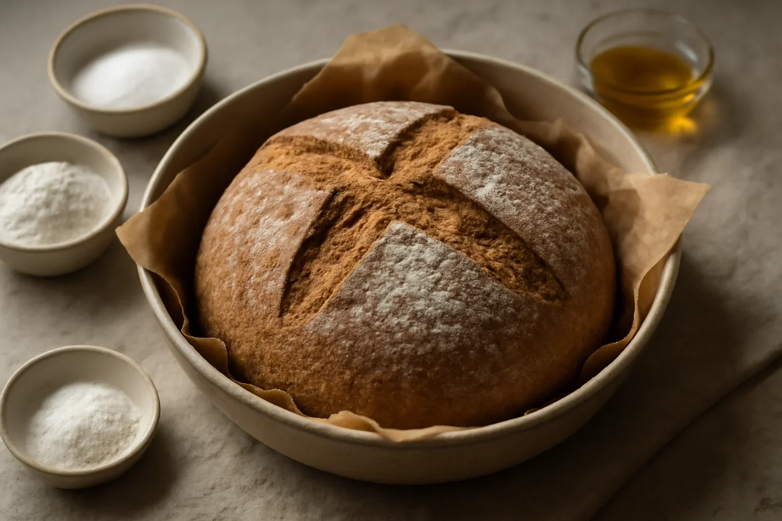 Paine de casa cu faina alba si neagra