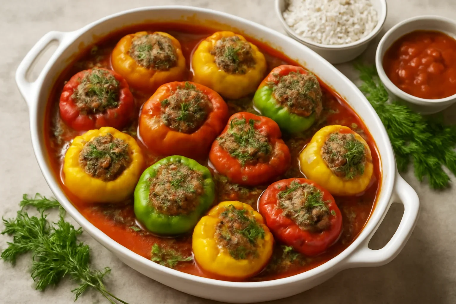 Ardei umpluti la cuptor, gustosi si usor de preparat