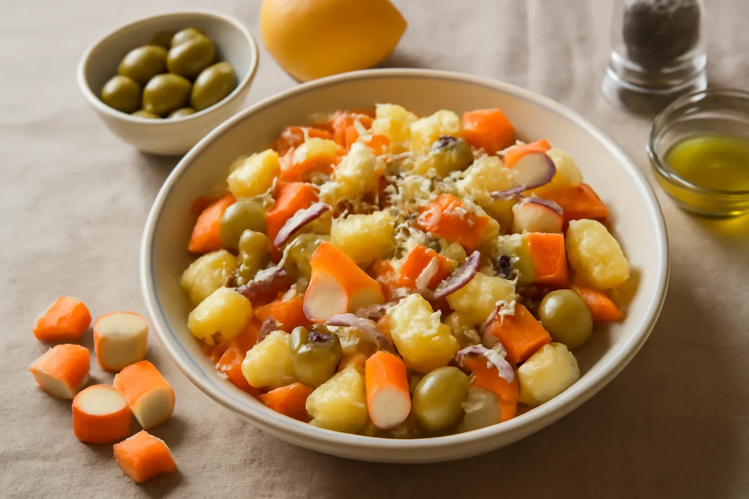 Salata cu surimi si cartofi
