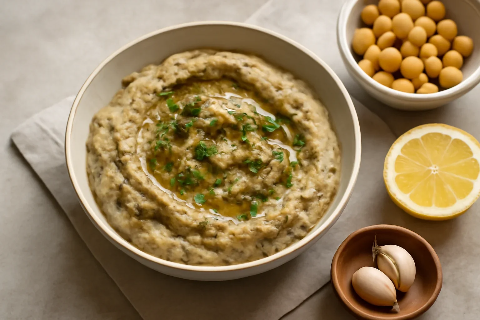 Hummus cu vinete coapte