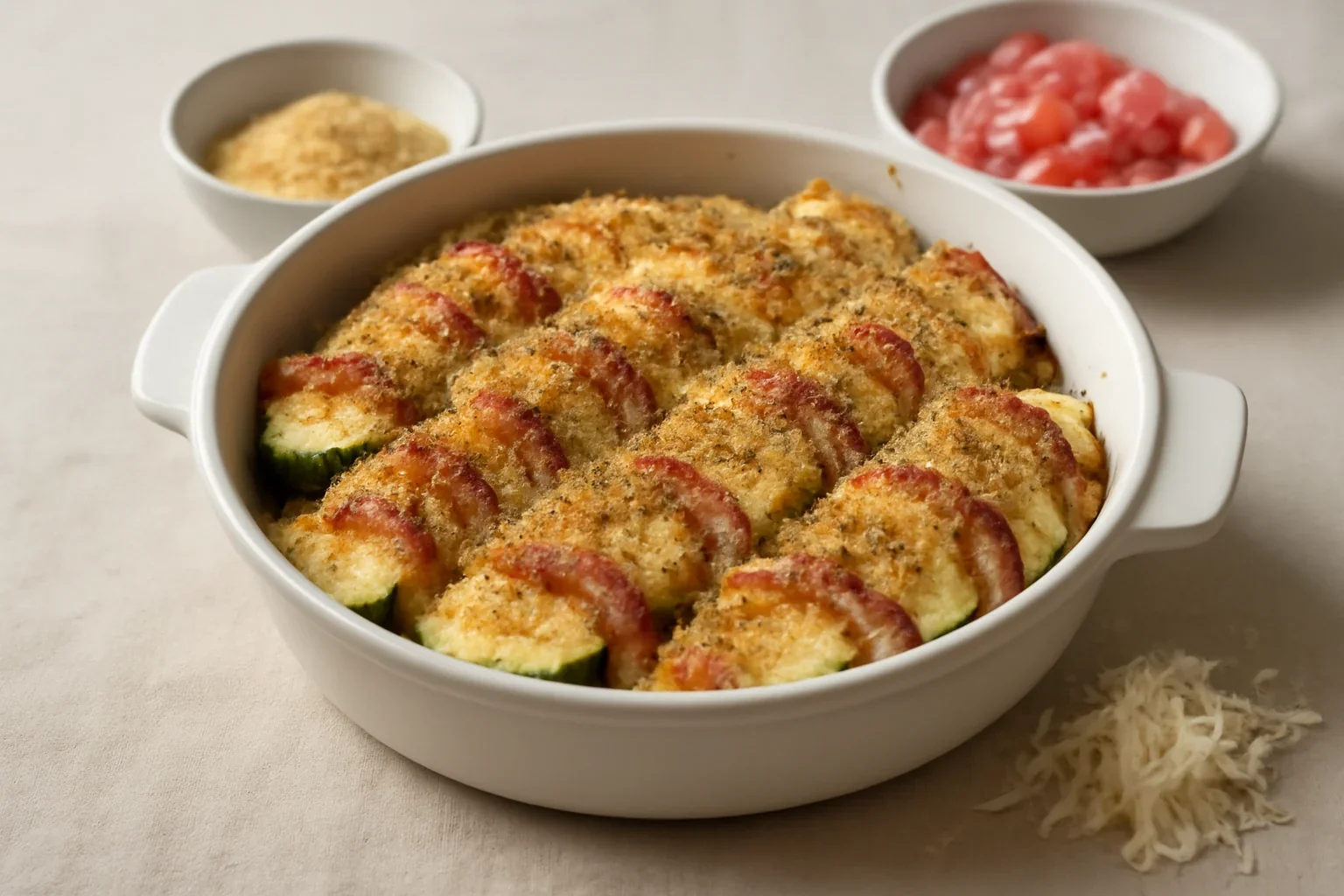 Dovlecei cu mozzarella si costita afumata
