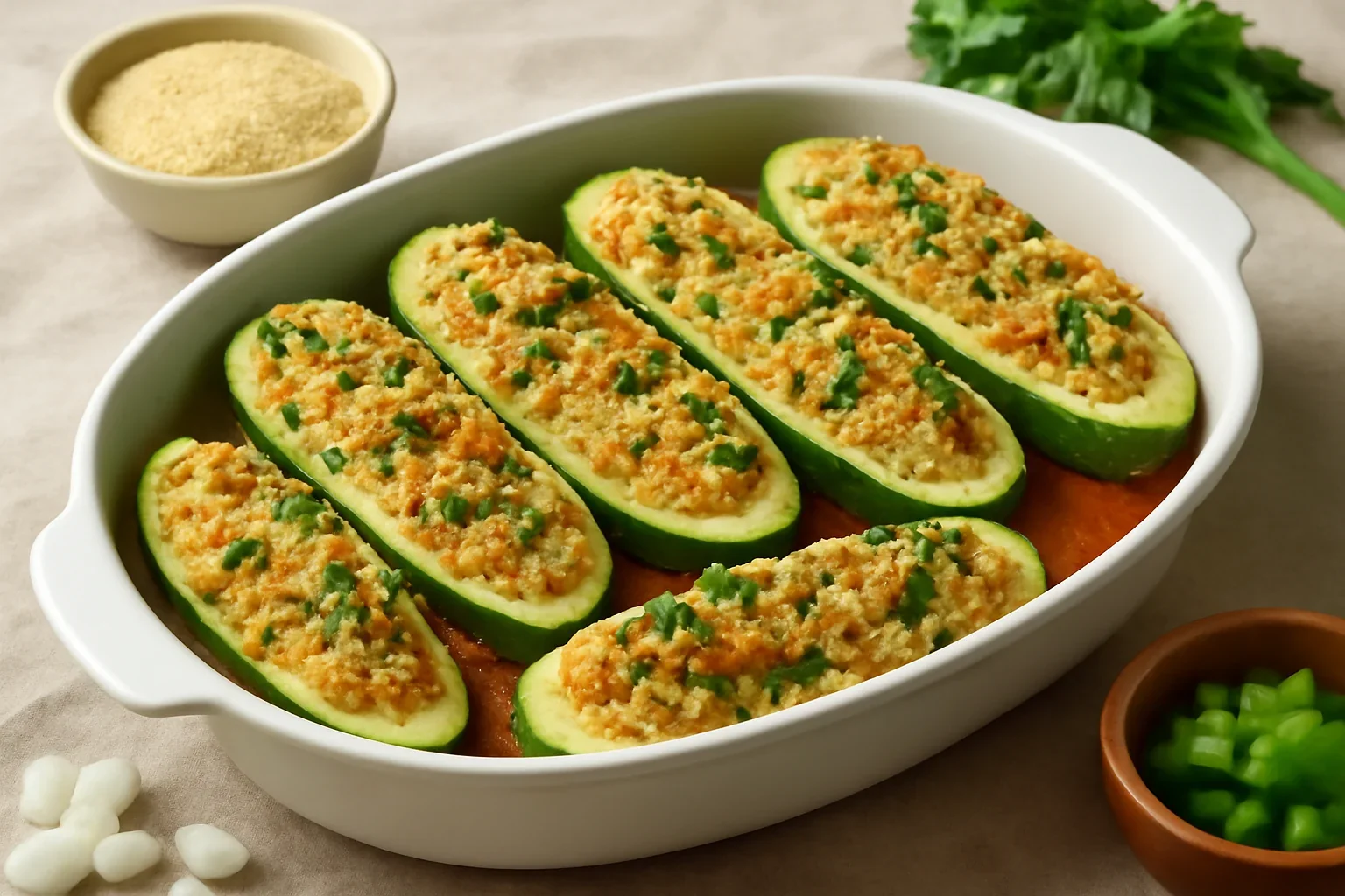 Dovlecei umpluti cu cuscus