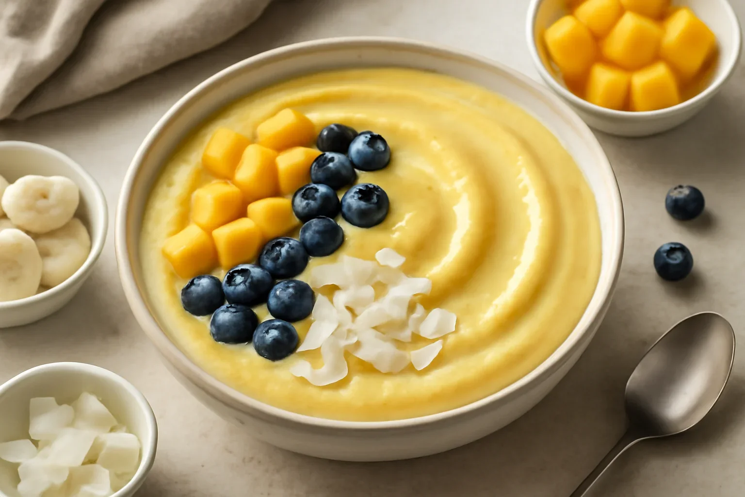 Smoothie bowl cu mango și banană