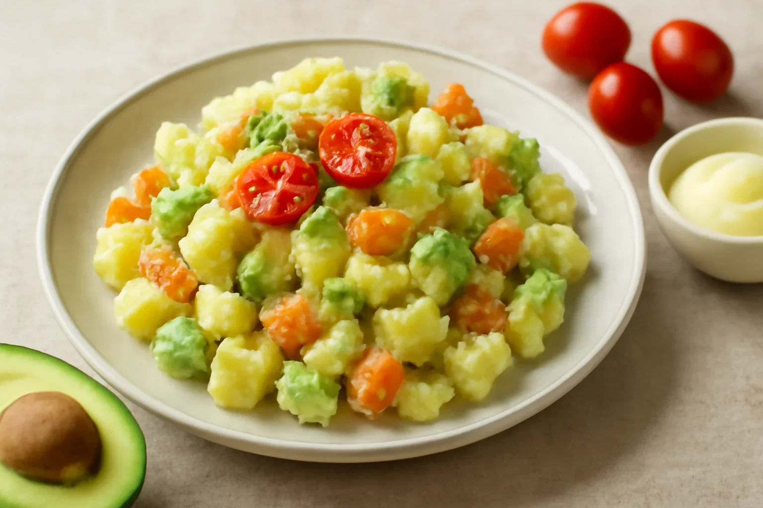 Salata de cartofi, morcovi si avocado