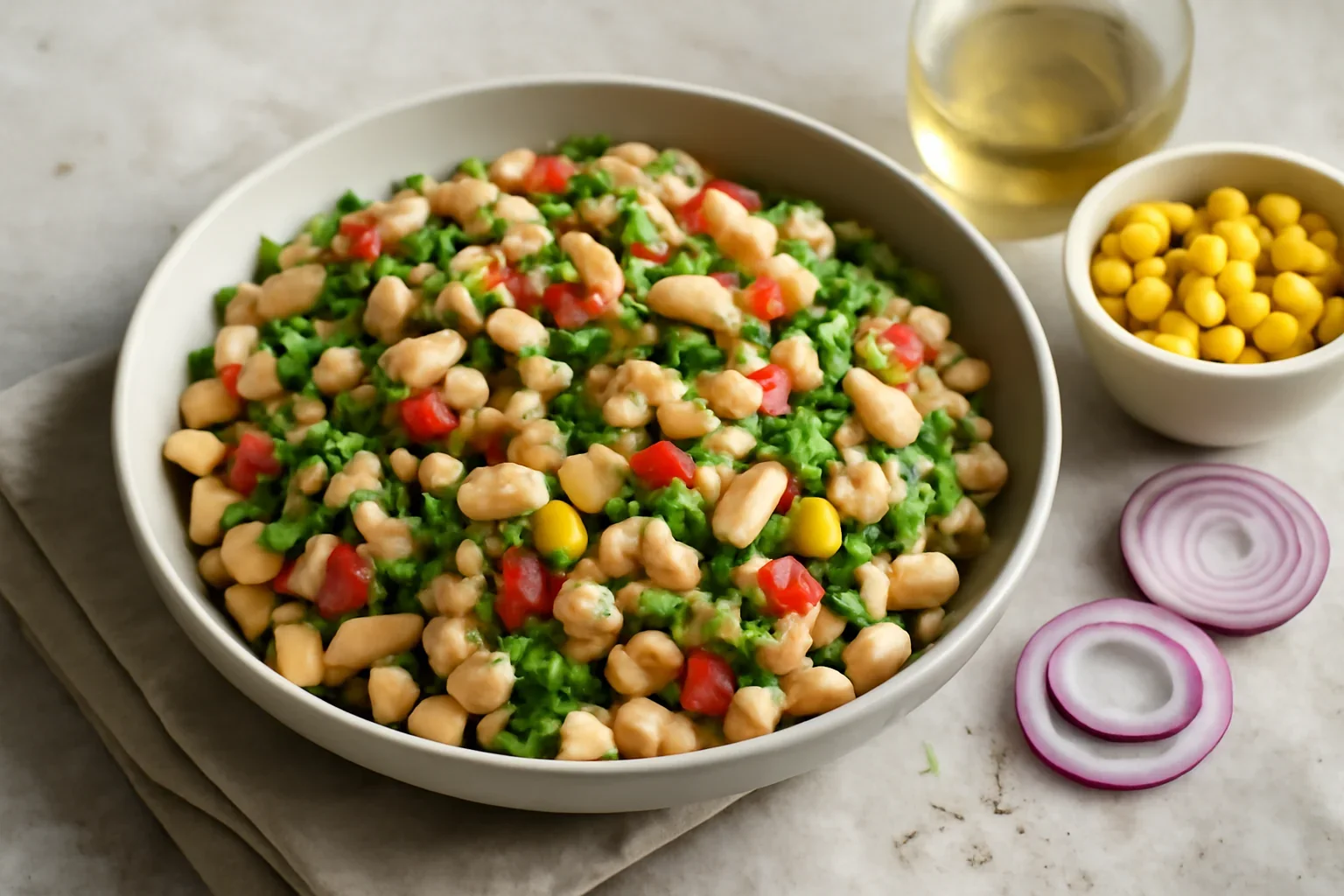 Salata de fasole cu ton si porumb