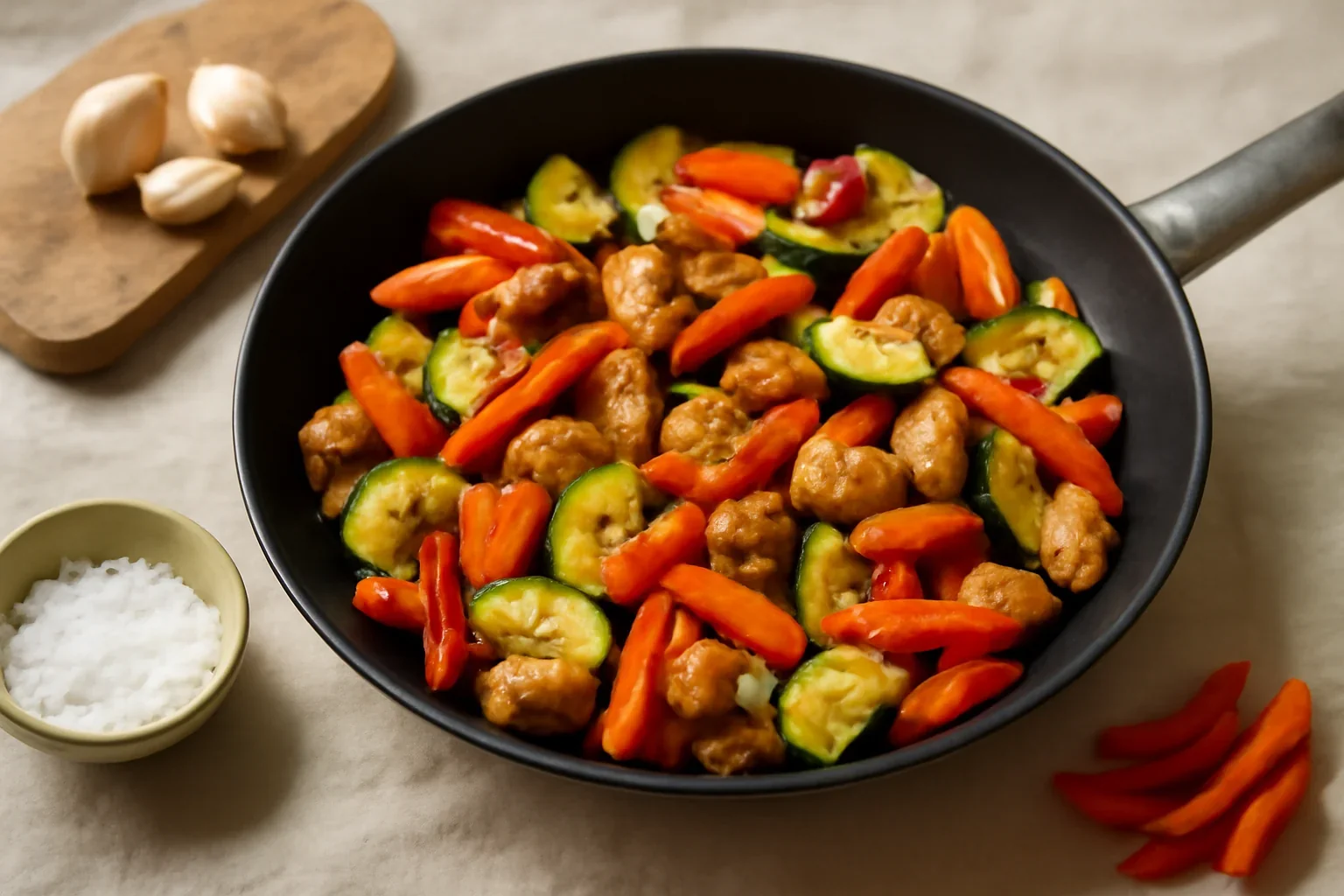 Sote de carne cu legume la tigaie