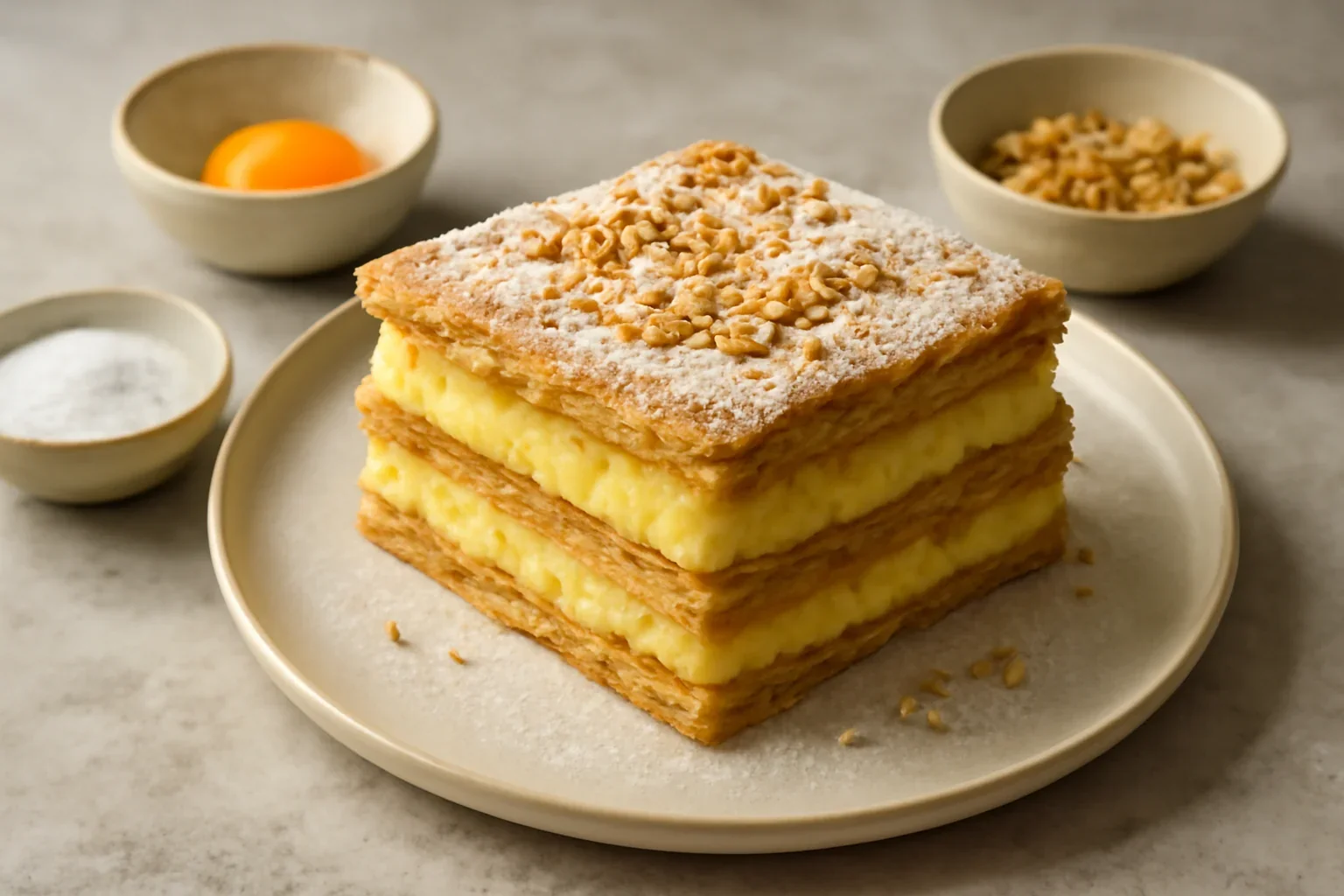 Foietaj cu crema de vanilie sau Mille feuille