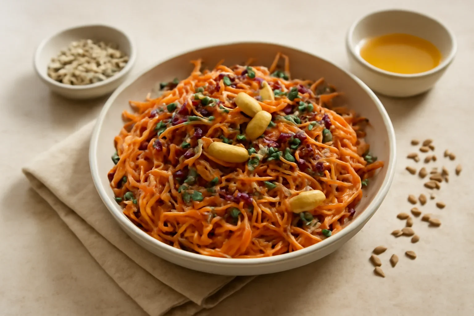 Salata de morcovi cu seminte si microplante
