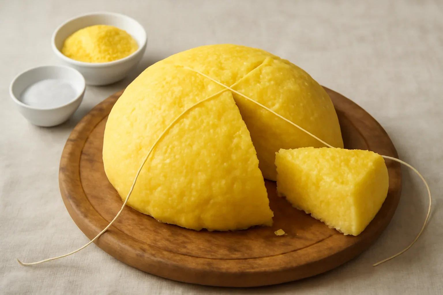 Cum se face mamaliga rasturnata si taiata cu ata?