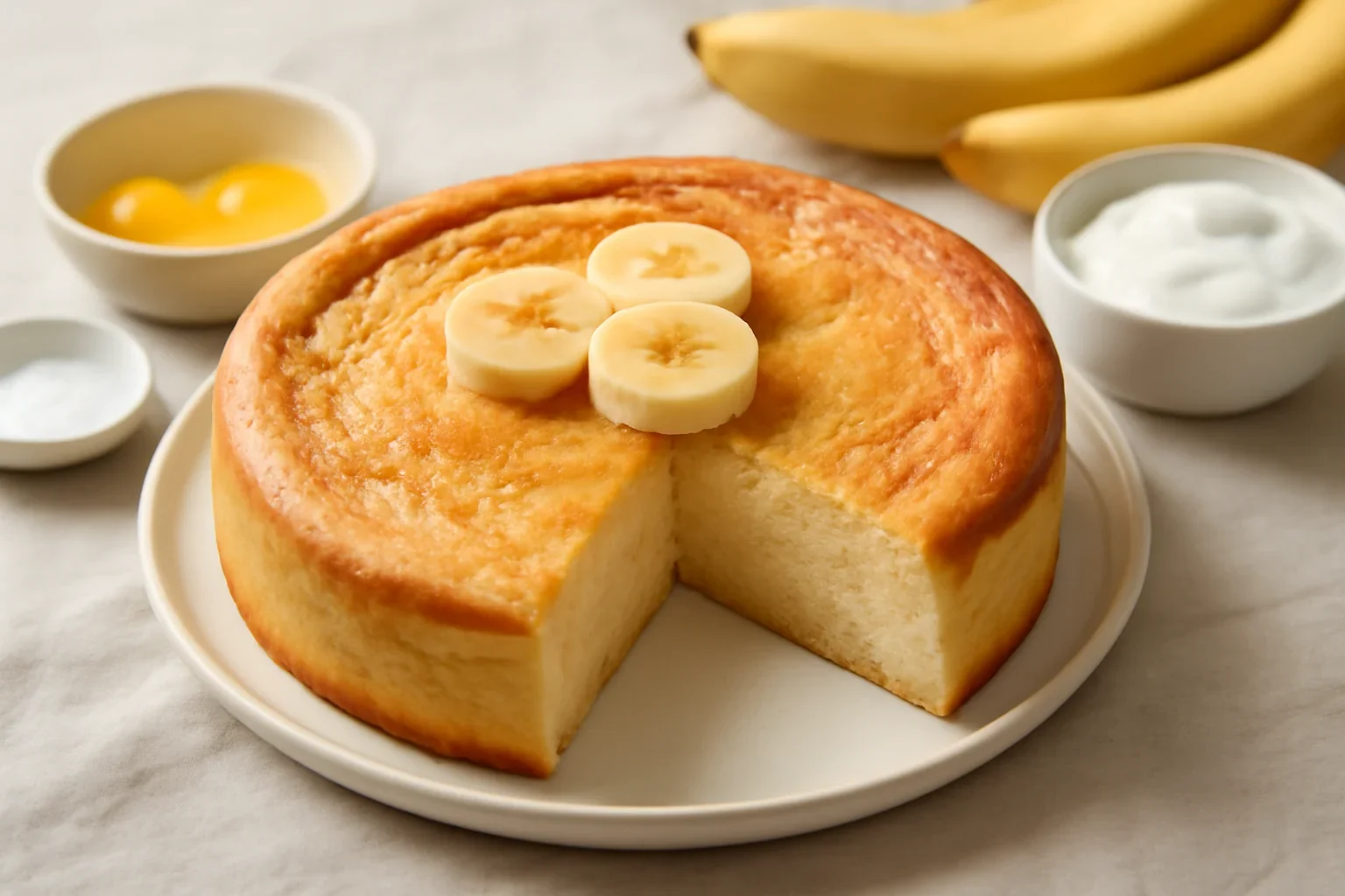 Cheesecake cu iaurt si banane, fara faina sau zahar