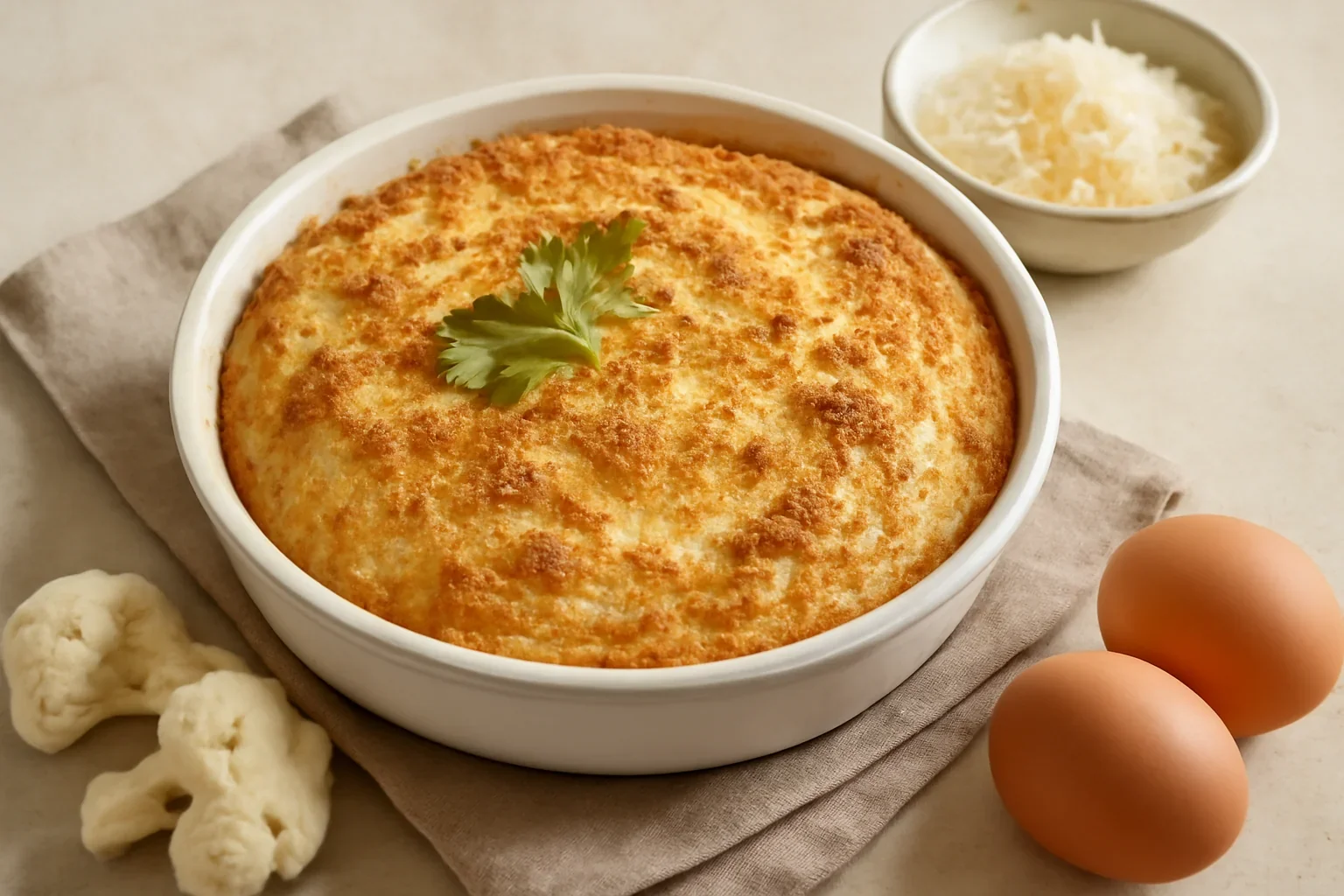 Sufleu de conopidă – pregătit la cuptor