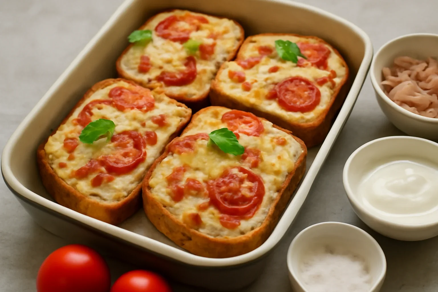 Pizza rapida altfel, cu felii de paine