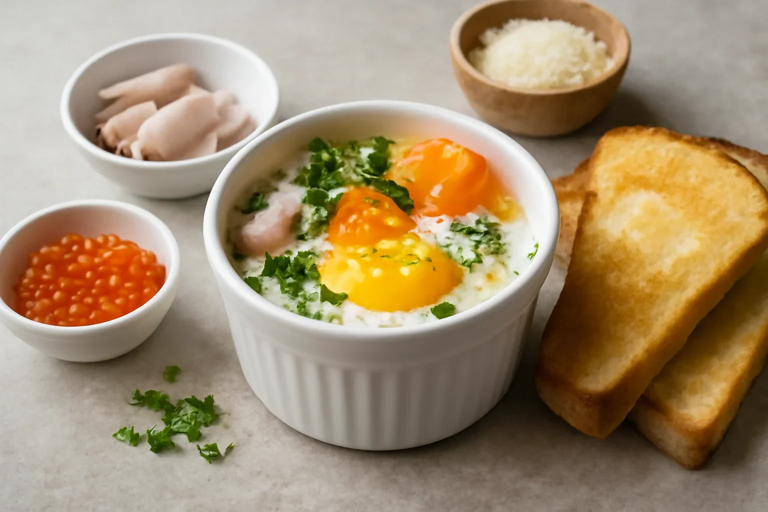 Ouă poșate în ceașcă, borcănel sau ramekin – rețeta de coddled eggs la abur