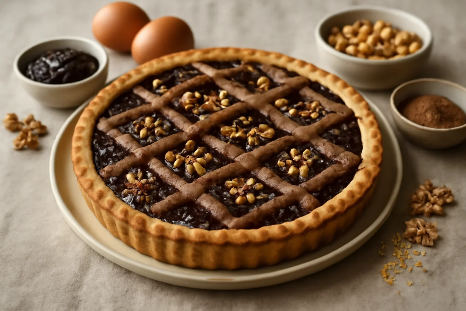Tarta cu gem de prune si nuci sau crostata
